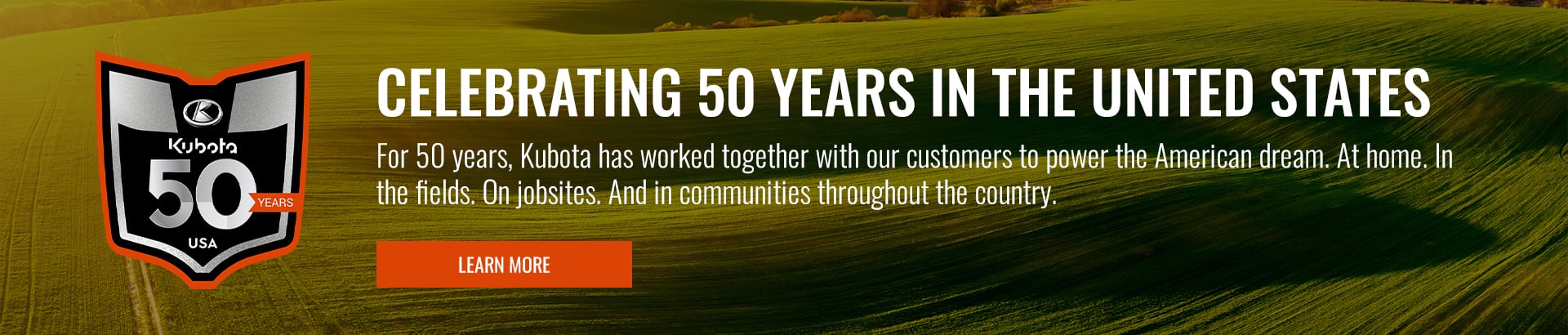 50 year kubota anniversary banner